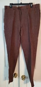 Ralph Lauren Brown Pinstripe Linen Pants